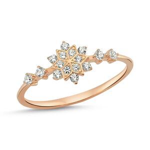 BLUSH & BAR SOPHIA SNOWFLAKE RING 18K ROSE GOLD SIZE 7